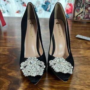 Elegant Black Embellished Heels by